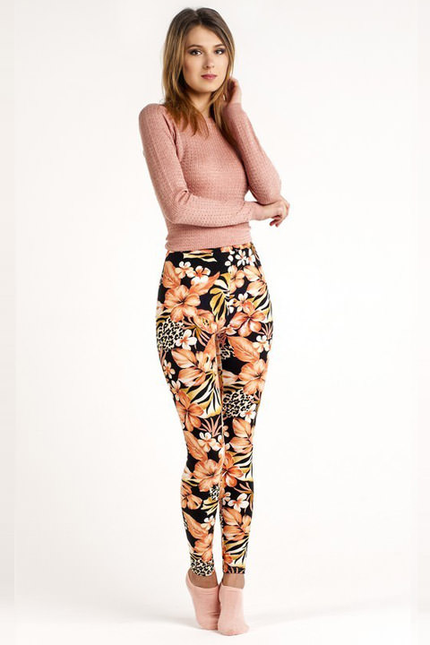 Фото товара 8590, мягкие легинсы с принтом лилии