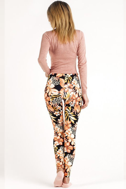 Фото товара 8592, мягкие легинсы с принтом лилии